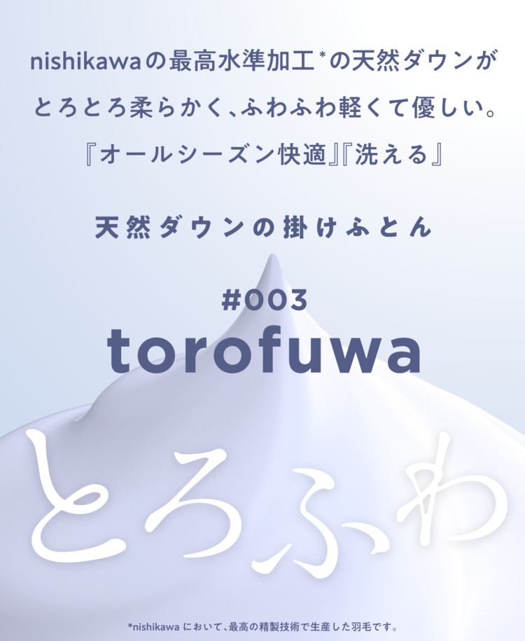 torofuwa｜とろふわ天然ダウンの2枚合わせ羽毛ふとん