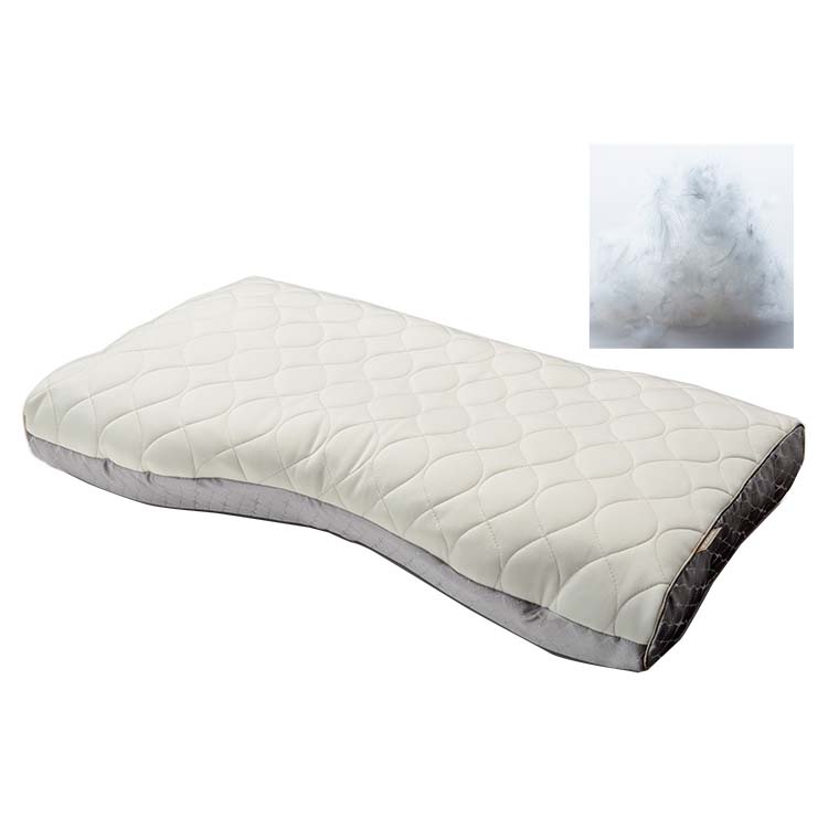 AmeriDown プレミア ミディアム ダウンとフェザー枕 仰向けに最適 標準サイズ ホワイト