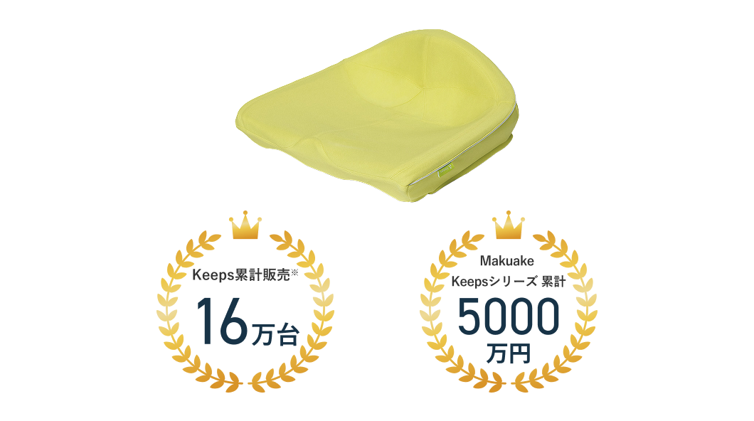 Keeps累計販売※ 16万台,makuake Keepsシリーズ 累計5000万円