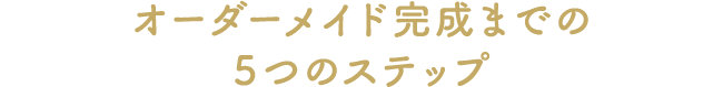 オーダーメイド完成までの5つのステップ