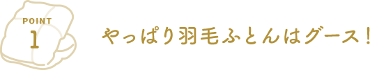 POINT1 やっぱり羽毛ふとんはグース！