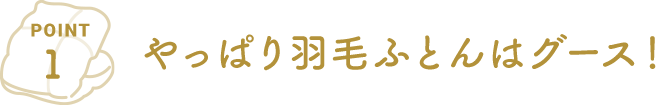 POINT1 やっぱり羽毛ふとんはグース！