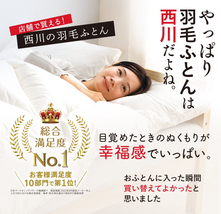 西川の羽毛ふとん