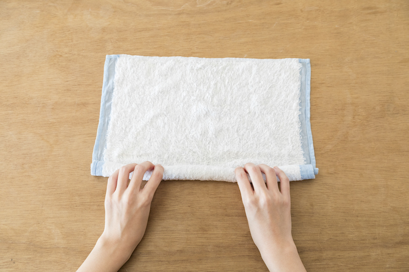 手前と奥から巻いていく