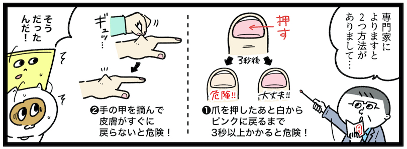 脱水症状のチェック方法は2つ