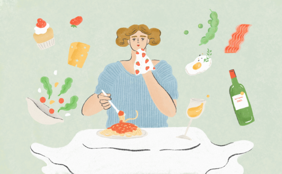 スイーツを食べる女性