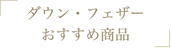 ダウン・フェザーおすすめ商品