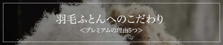 羽毛ふとんへのこだわり