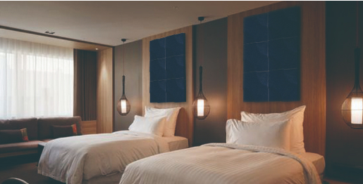 インテリアとして配置された吸音パネル