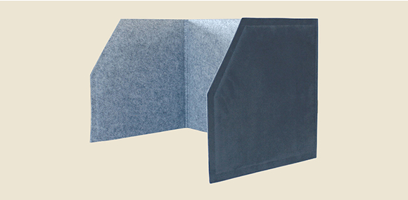 成形された吸音パーティションの事例