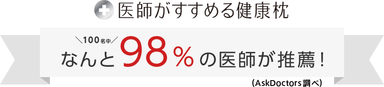 医師がすすめる健康枕 100名中なんと97%の医師が推薦（AskDoctors 調べ）