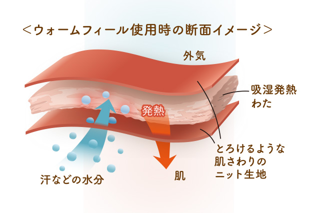 ウォームフィール使用時の断面イメージ
