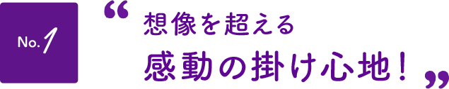 No.1想像を超える感動の掛け心地！