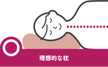 理想的な枕:横向き寝で頭・首・背骨が真っ直ぐになる高さ