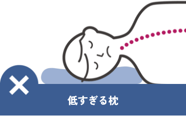 低すぎる枕だと頭が不安定になる
