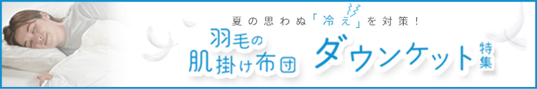 夏の思わぬ冷えを対策!羽毛の肌掛け布団 ダウンケット特集