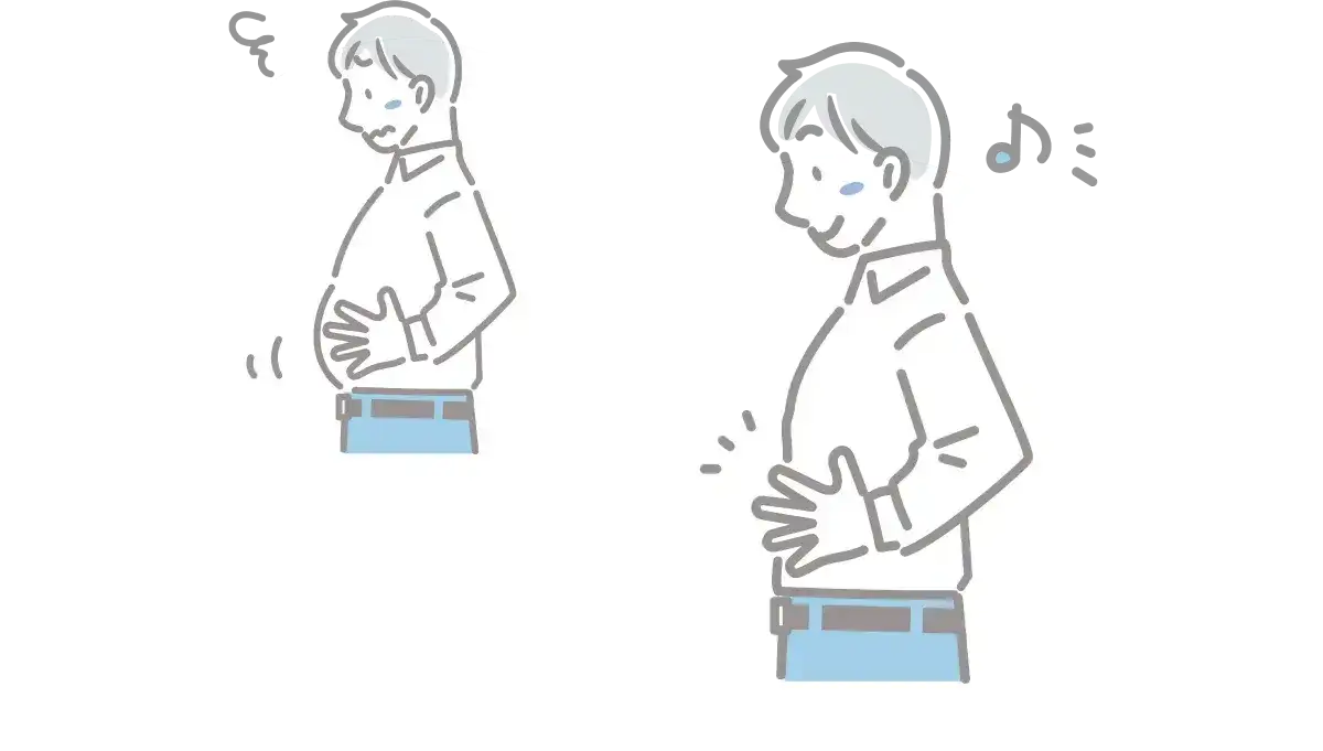 お腹まわりがスッキリした男性のイラスト