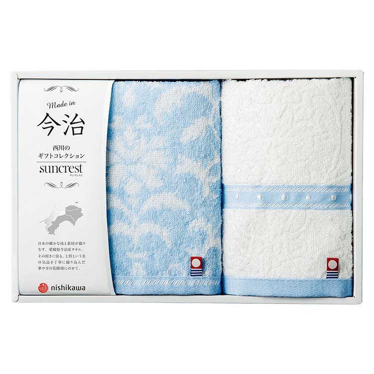 SU6051 フェイスタオル1枚　ウォッシュタオル1枚セット (フェイスタオル) 34×75cm (ウォッシュタオル) 34×35cm 0.3kg（総重量）：タオル