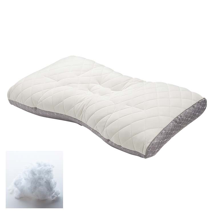 FA6010 ファインクオリティ　フワリーヌ®わた枕 70×43cm：枕　肩　枕　高さ調整　洗濯　肩こり　首こり　わた