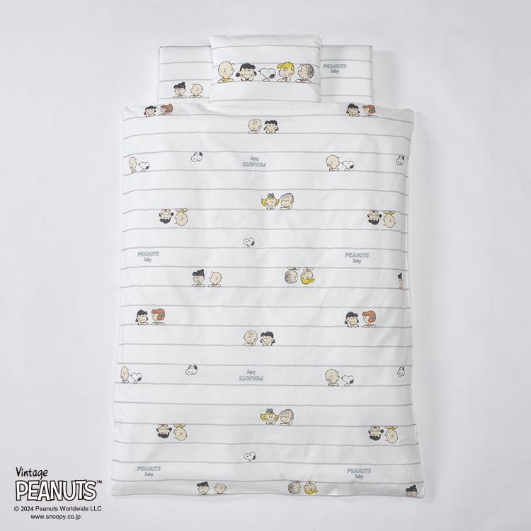 PN3652BK ベビー組ふとん6点セット ・うずまきキルト掛け布団 95×120cm ・固わた敷き布団(Dタイプ) 70×120cm ・まくら 37×27cm ・掛け布団カバー 102×128cm ・固わた敷き布団用シーツ 70×120cm ・枕カバー 37×27cm