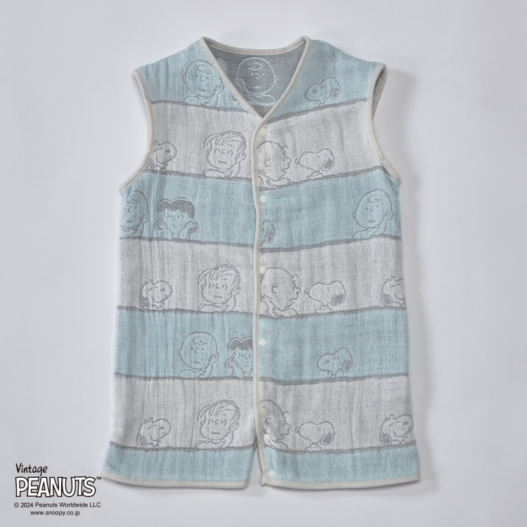 PN3652BK 6重ガーゼスリーパー 身長60~90cm 体重6~13kg サイズ60~90