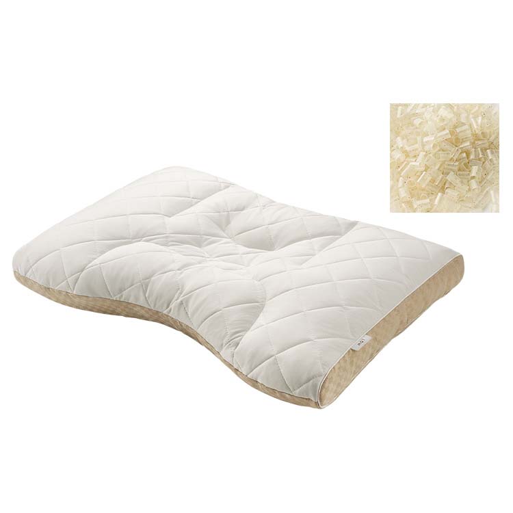 FA7010 ベーシッククオリティ　そば殻タッチパイプ（お茶入り）枕 63×43cm：枕　肩　枕　高さ調整　洗濯　肩こり　首こり　パイプ