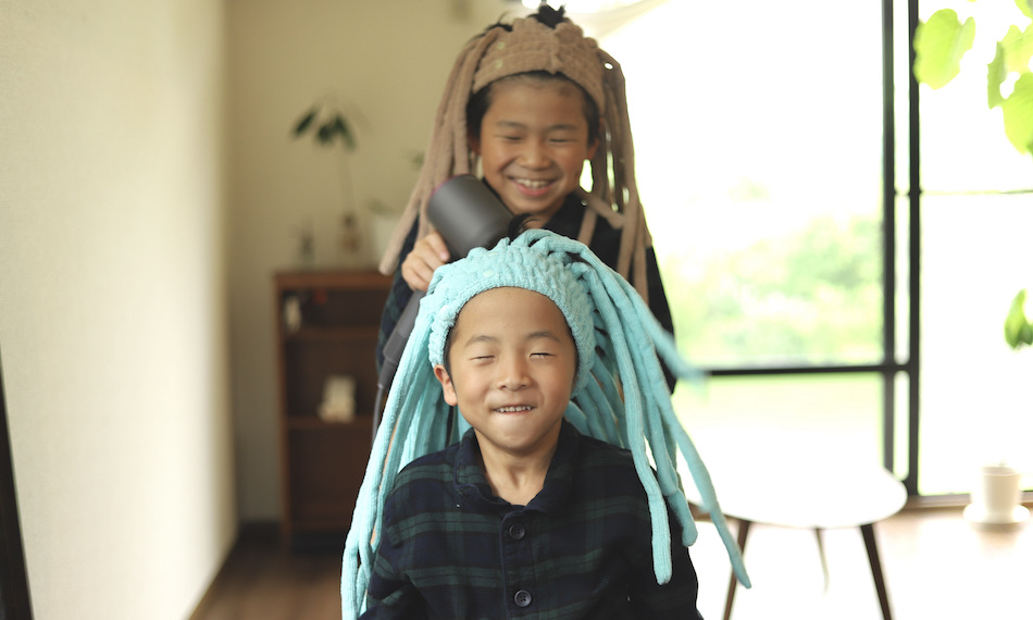 ヘアドライ専用タオル「ぱすたお」使用レビュー！親子で楽しく髪を乾かす